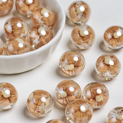 Sweet Bow Inside Resin Round Acrylic Beads 16mm 10pcs 11