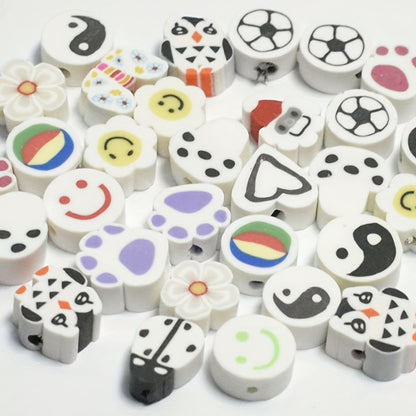 Cartoon Pattern Clay Beads 10mm Multicolor Polymer 200pcs 6