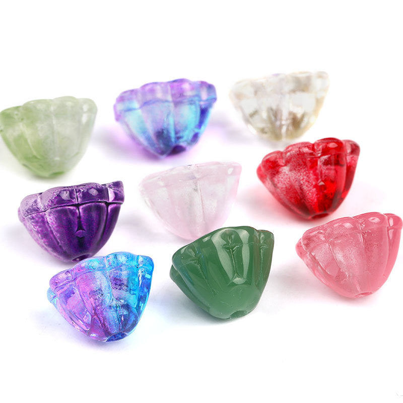 Czech Glass Beads Lotus Seed Pods 10mm Vibrant Colors 100pcs 2