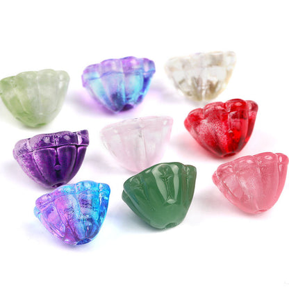 Czech Glass Beads Lotus Seed Pods 10mm Vibrant Colors 100pcs 2