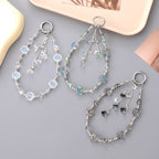Iridescent Rose Beaded Acrylic Phone Keychain 16cm 1pc