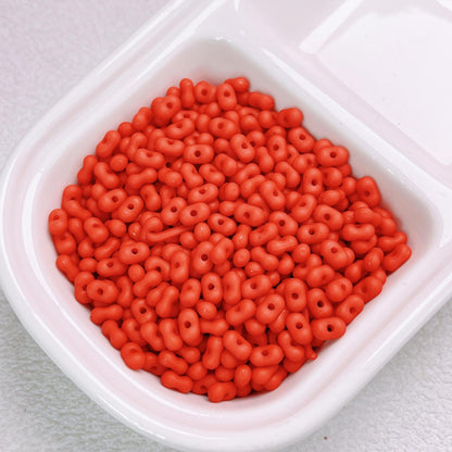 Clear Peanut Shaped Acrylic Beads 4x6.5mm Candy Series 200pcs 18