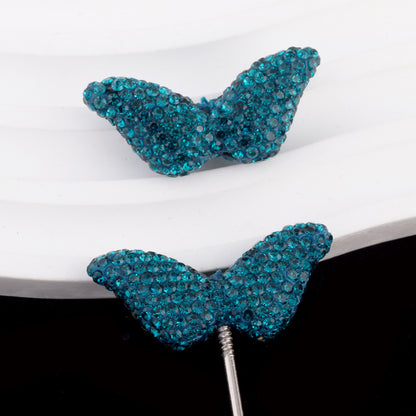Polymer Clay Wing Rhinestone Beads 37mm Full Rhinestone Pave 6pcs 13