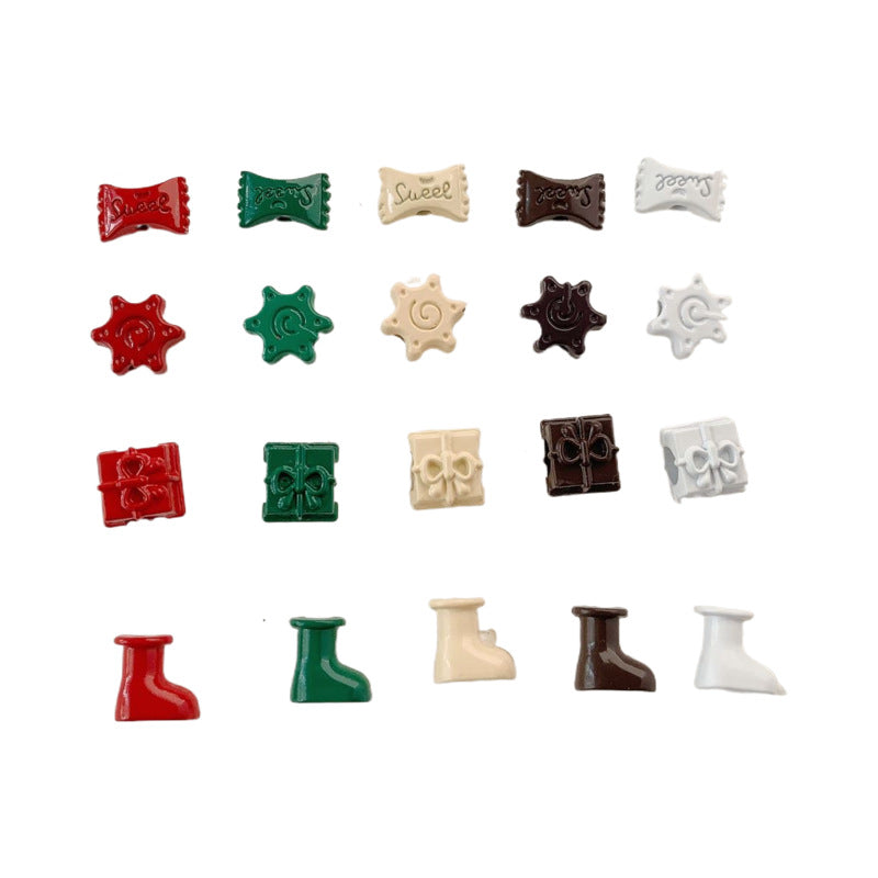 Christmas Series Metal Beads Baking Painted Alloy 20pcs 4