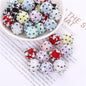 Embellished Bubblegum Beads 16mm Heart Embedded Rhinestone 10pcs 13