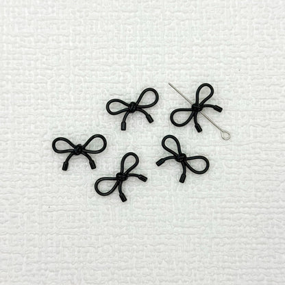 Hollow Bow Metal Beads 13x12mm Glossy Baking Painted Alloy 20pcs 22