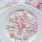 Pink Series Butterfly Flower Acrylic Beads Transparent 1pc 4