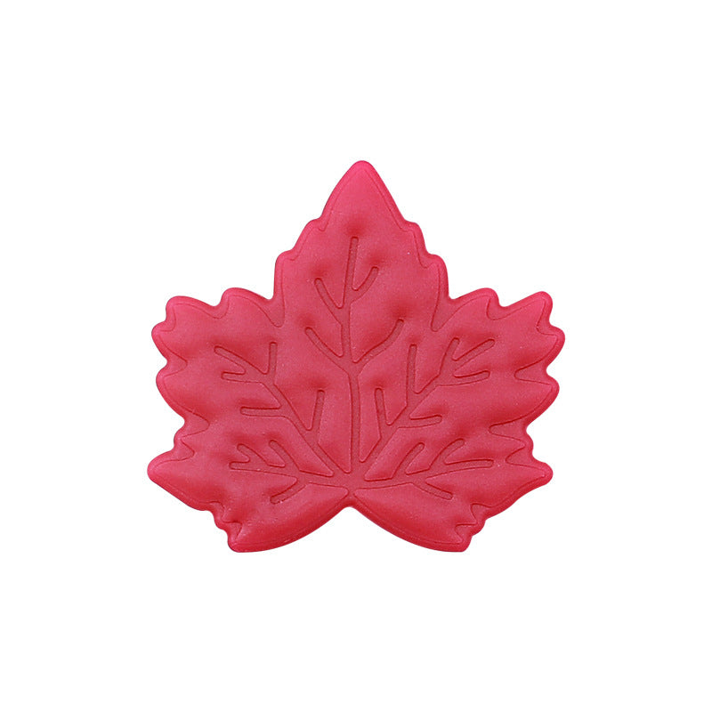 Silicone Focal Beads Maple Leaf Detailed Vein Patterns 20pcs 7