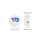 Flat Clay Beads 9mm Multicolor Twelve Constellation Zodiac 100pcs 2