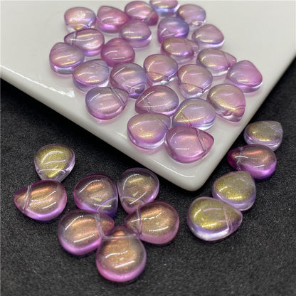 Czech Glass Beads Teardrop 12mm Transparent Iridescent 100pcs 14