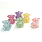 Crackle Bear Acrylic Beads 31mm Glossy Textured Pastel 5pcs