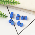 Flat Clay Beads 10mm Blue Game Machine Polymer 100pcs 4
