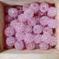 Bubblegum Round Rhinestone Beads 14mm Textured Shimmer 50pcs 25