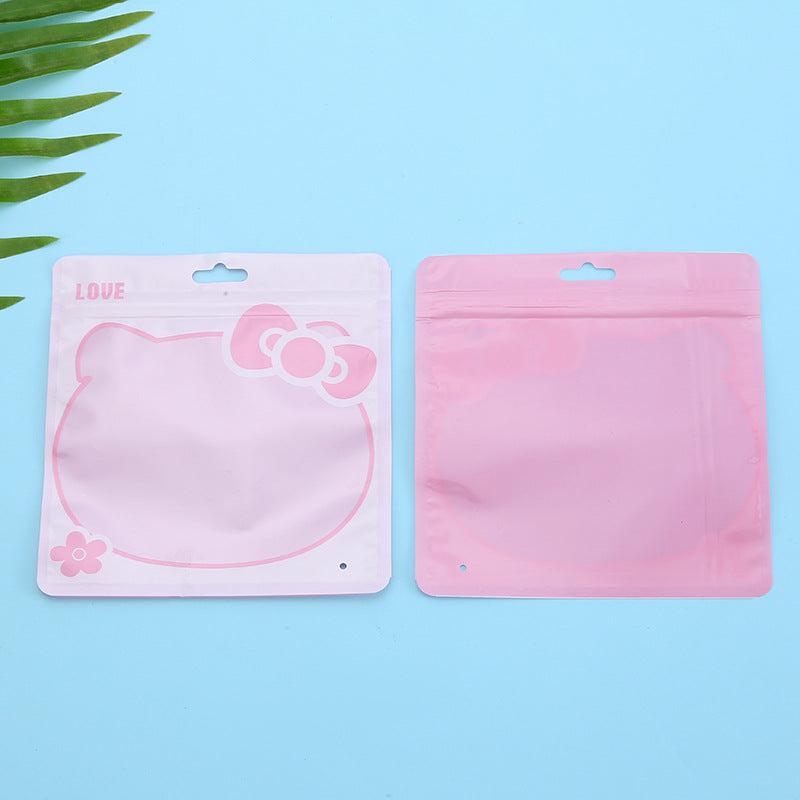 Hello Kitty and Apple Shaped Top Seal Zip Lock Plastic Bags 100pcs 13.5x13.5 15x16cm 4