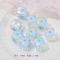Clear Square Acrylic Beads 14mm Sanrio Cartoon Designs 10pcs 14