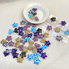 Leopard Print Heart Star Acrylic Beads 20mm Mixed Colors 50pcs 4