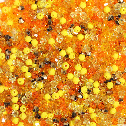 Seed Glass Beads 4mm Colored Transparent Faceted 200pcs 11