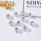 Heart Rhinestone Beads 16mm French Romantic Pastel Pink 10pcs