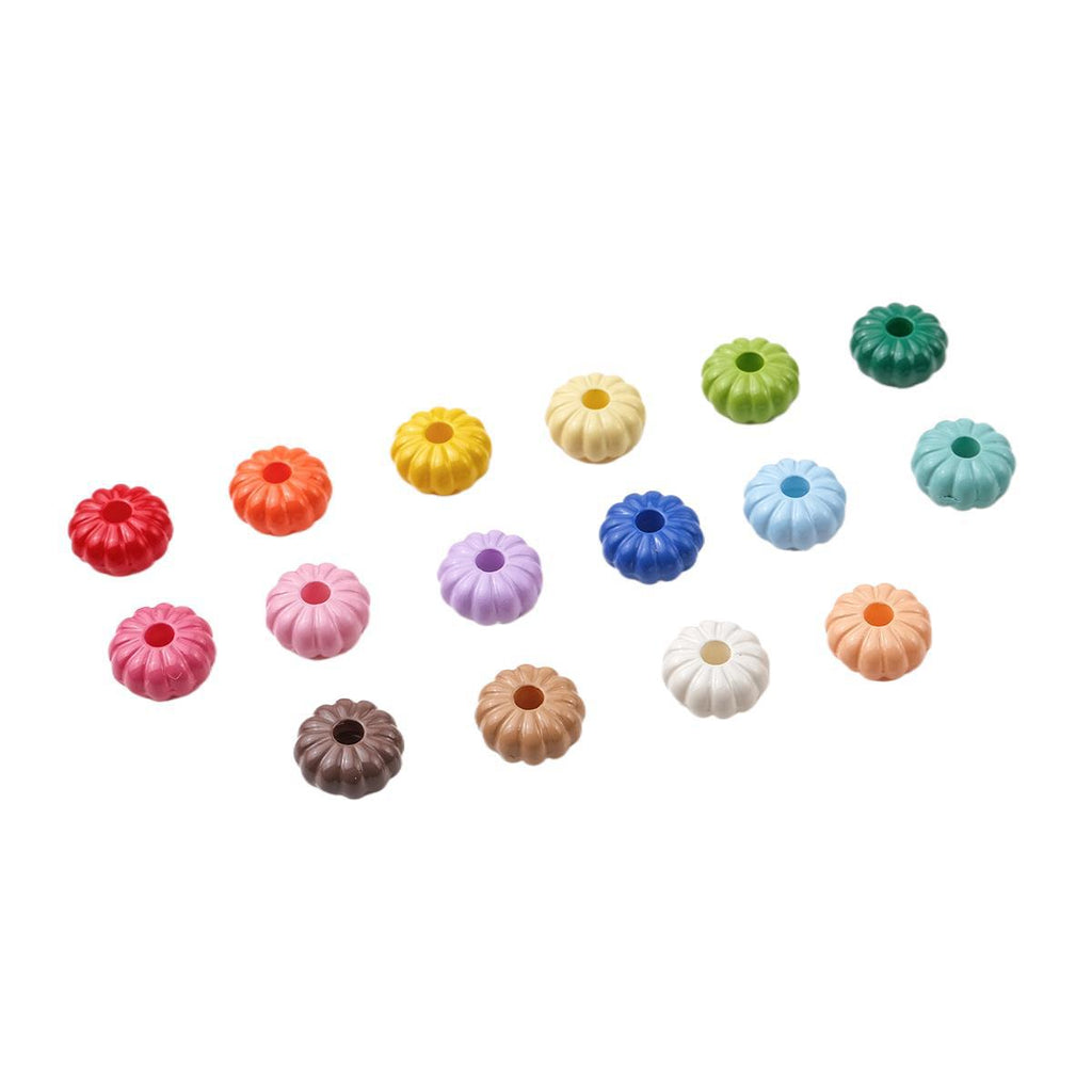 Acrylic Pumpkin Spacer Beads 8mm Striped 50pcs 3