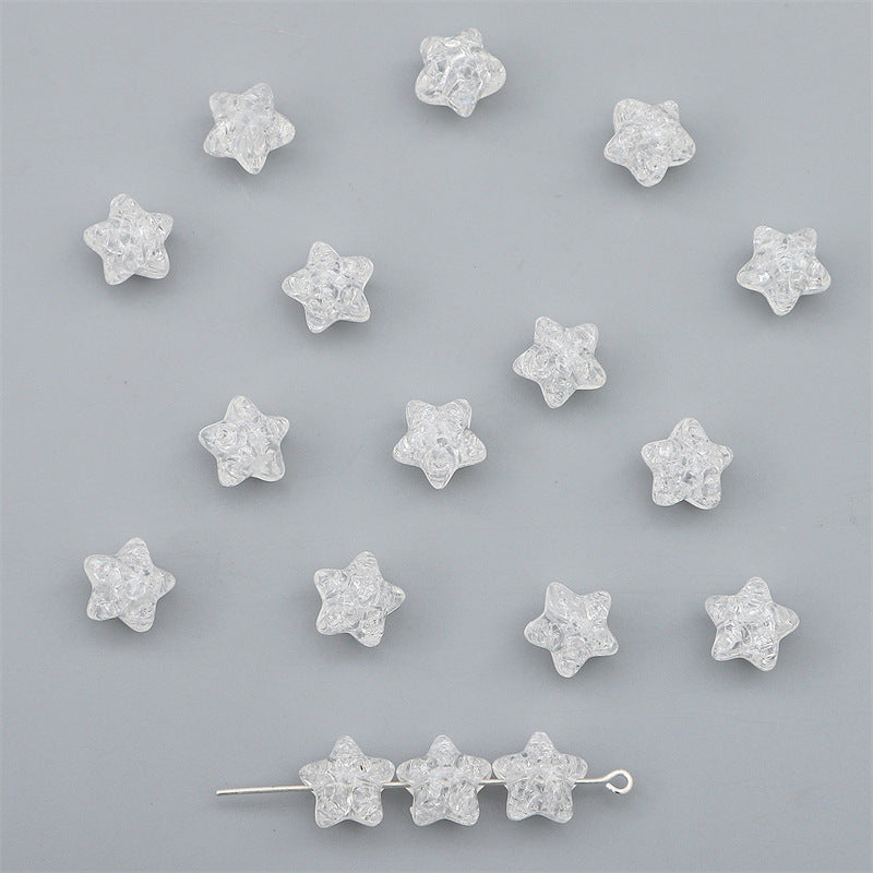 Crackle Star Acrylic Beads 11mm Translucent Glossy 100pcs 6