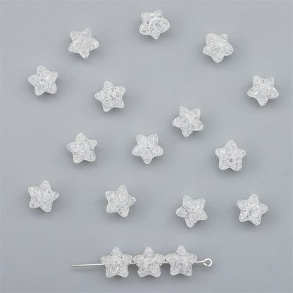 Crackle Star Acrylic Beads 11mm Translucent Glossy 100pcs 6