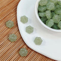 Imitation Jade Six Petal Flower Resin Beads 12mm Glossy Translucent 10pcs 2
