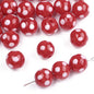 Painted Dots Glass Beads 12mm Colorful Glossy 2pcs 8