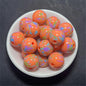 Hand Painted Acrylic Beads 16mm Inkjet Splatter Pink Glossy 100pcs 14
