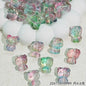 Gradient 3D Cat Figurine Glass Beads 20mm Pastel Colors 20pcs 16