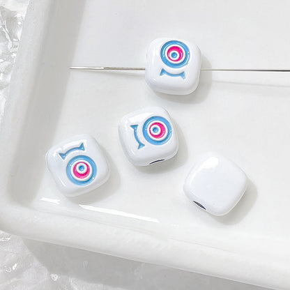 Cat Eye and One-Eyed Beast Metal Beads 10mm Baking Painted 10pcs 20