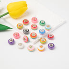 Acrylic Round Spacer Beads 14mm Rainbow Stripe Large Hole 50pcs 3