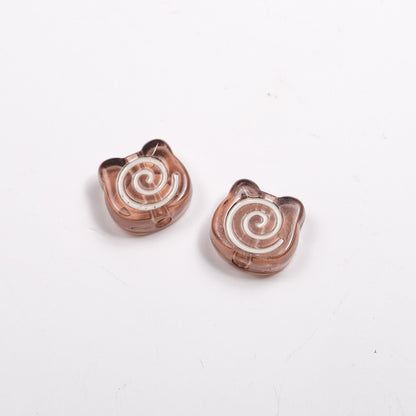 Clear Bear Biscuit Acrylic Beads 12mm Translucent Swirl 50pcs 7