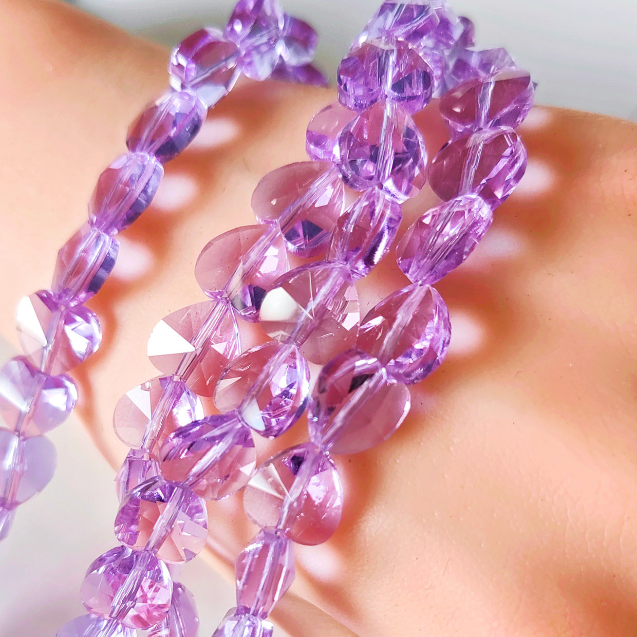 Heart Transparent Glass Beads 12mm Faceted Smooth 10pcs 18