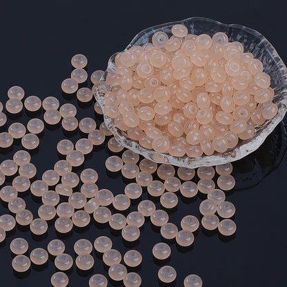 Glass Rondelle Spacer Beads 8mm Semi Transparent Imitation Jade 100pcs 12