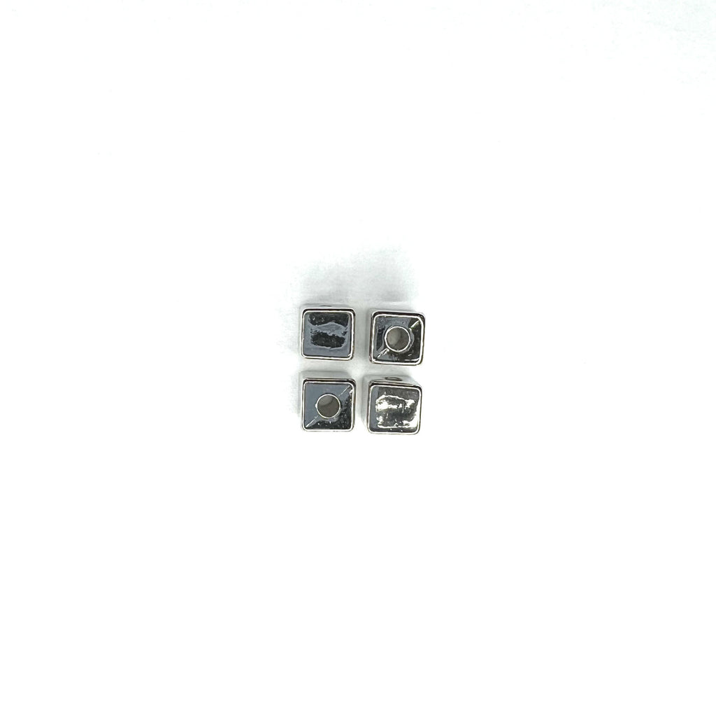 Smooth Square Acrylic Beads 7mm White CCB Plastic 500pcs