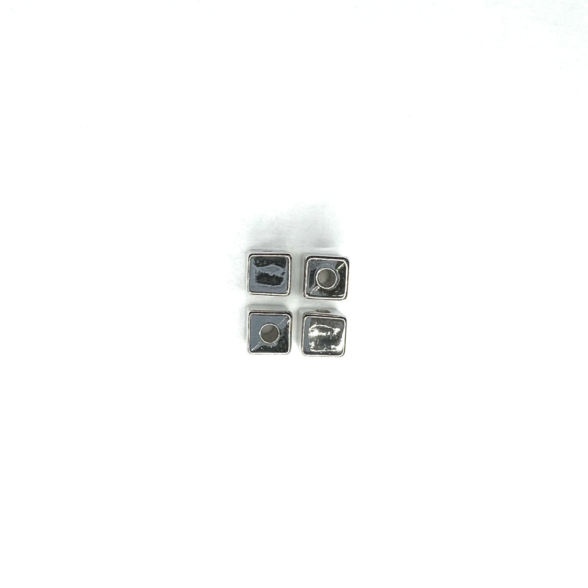 Smooth Square Acrylic Beads 7mm White CCB Plastic 500pcs
