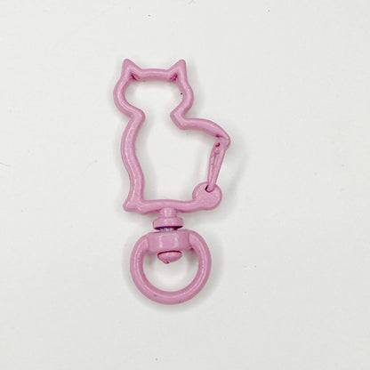 Zinc Alloy Kitten Shaped Colorful Buckle Keychain Clasps 20pcs 37mm 19