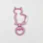 Zinc Alloy Kitten Shaped Colorful Buckle Keychain Clasps 20pcs 37mm 19