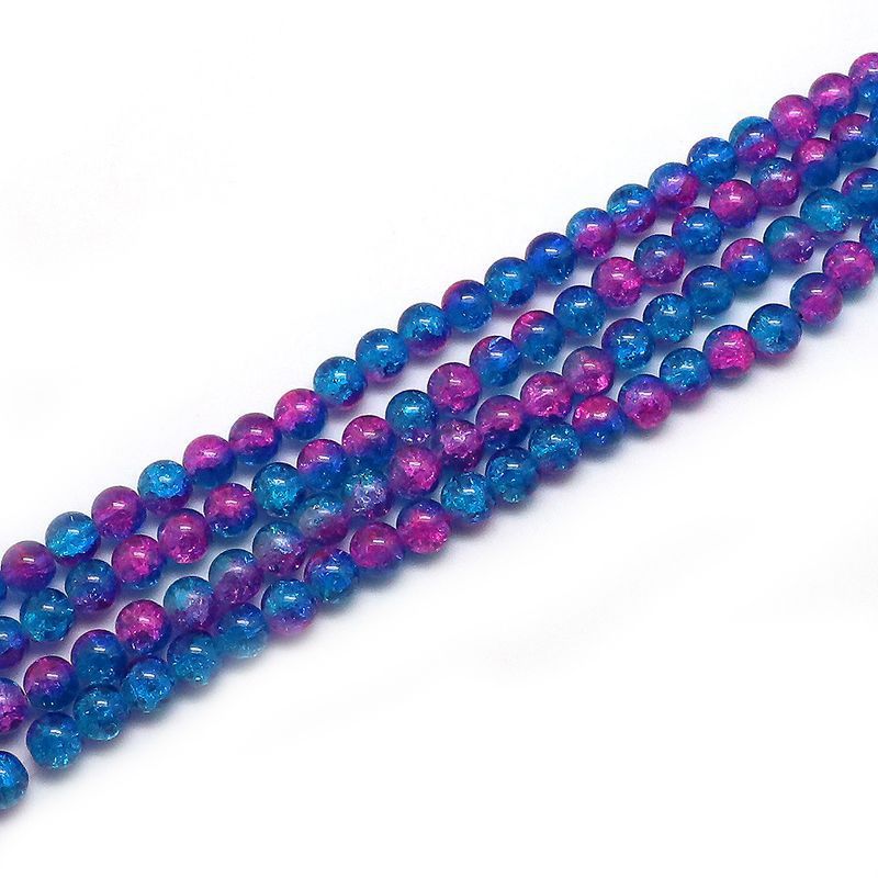Crackle Round Glass Beads 10mm Assorted Colors 40pcs 14