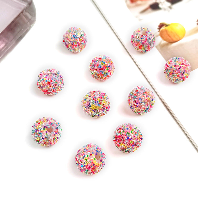 Glitter Bubblegum Beads 16mm Colorful Iridescent Sparkle 1pc 2