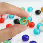 Glass Round Spacer Beads 14mm Multicolor Large Hole 40pcs 3