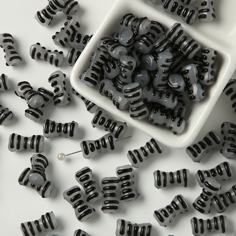 Handmade Matte Texture Bone Lampwork Glass Beads 16mm 10pcs 16
