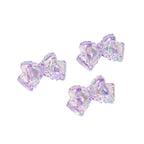 Transparent Ribbon Double Bow Acrylic Beads 15x25mm UV Plated 10pcs 4