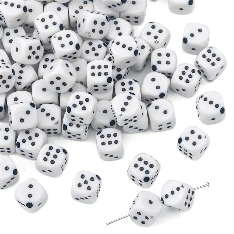 Dice Acrylic Beads 10mm Colorful Mixed 60pcs 8