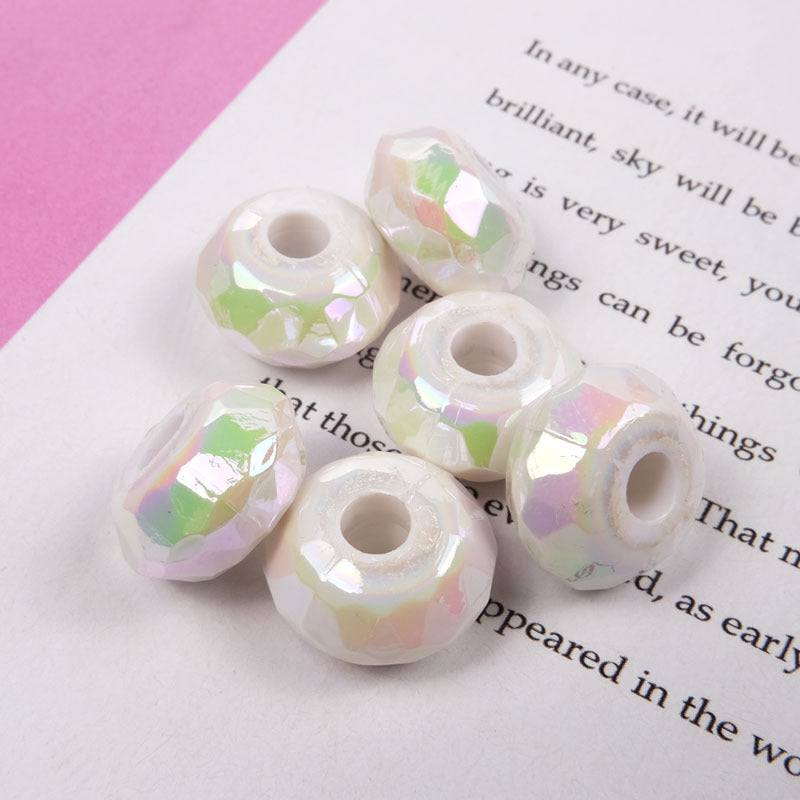 Acrylic UFO Spacer Beads 14mm Glossy Faceted Plating 100pcs 4