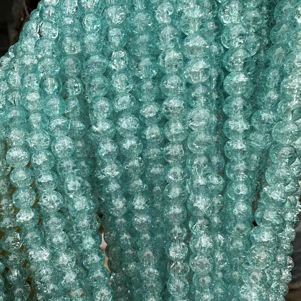Crackle Round Glass Beads 10mm Explosion Pattern 10 Strands 8