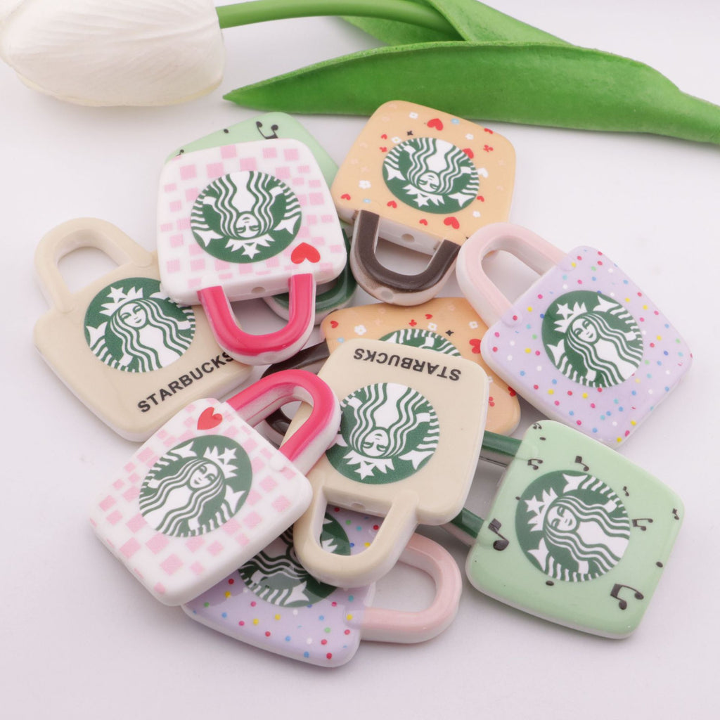Flat Tote Bag Acrylic Beads Matte Pastel Heart Music Note 10pcs 2