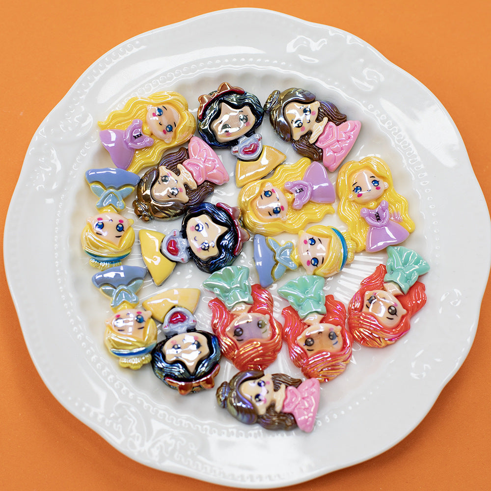 Elegant Resin Princess Series Resin Beads Glossy Pastel 10pcs 4