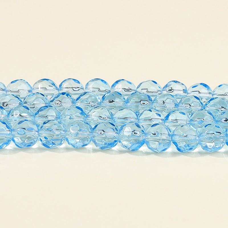 Faceted Round Glass Beads 10mm Clear Pastel Colors 50pcs 9