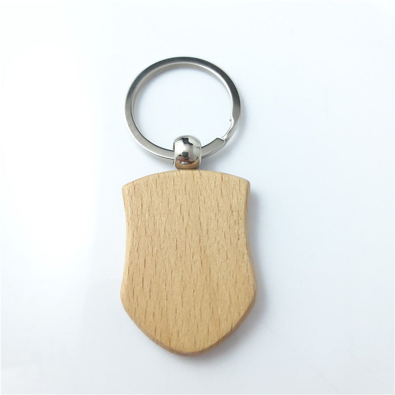 Wooden Blank Keychain Minimalist Natural Wood Shapes 14